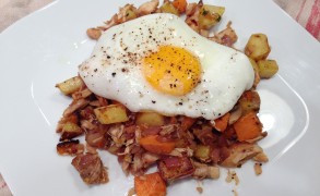 2-Timer Potato Hash with Chicken & Eggs