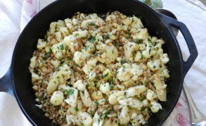 Cauliflower and Farro with Lemon, Capers and Pine Nuts