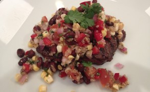 Grilled Skirt Steak with Black Bean and Quinoa Salsa